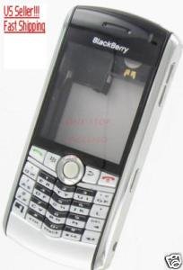 Silver No-Logo OEM RIM BlackBerry 8100 Pearl Full Housing Case