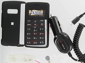 Verizon OEM Car DC Charger+Black Snap-On Case LG enV2 VX9100