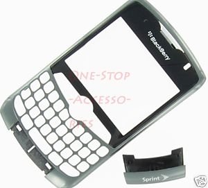 Sprint Blackberry Curve 8330 Faceplate+Lens+Bottom Clip Antenna Cover Titanium