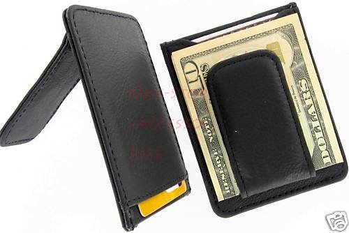 Men's Leather Money Clip Wallet Credit Card Cash Holder 910