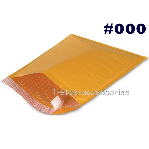 Lot of 500 4x8 #000 Self Seal Kraft Bubble Mailer Padded Envelope