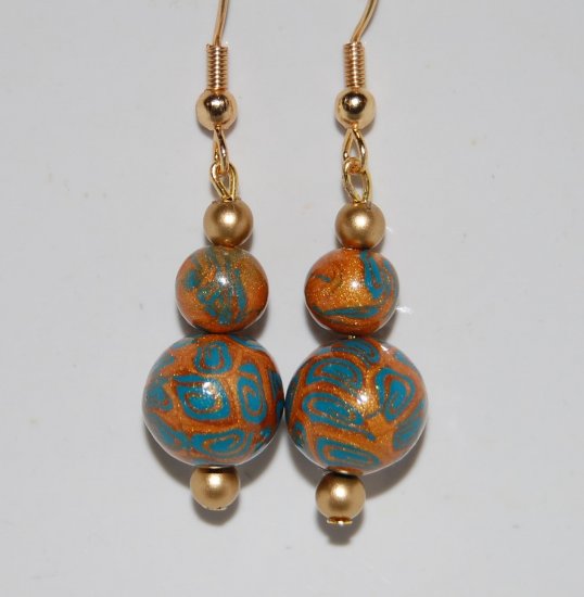 Gold & Blue earring