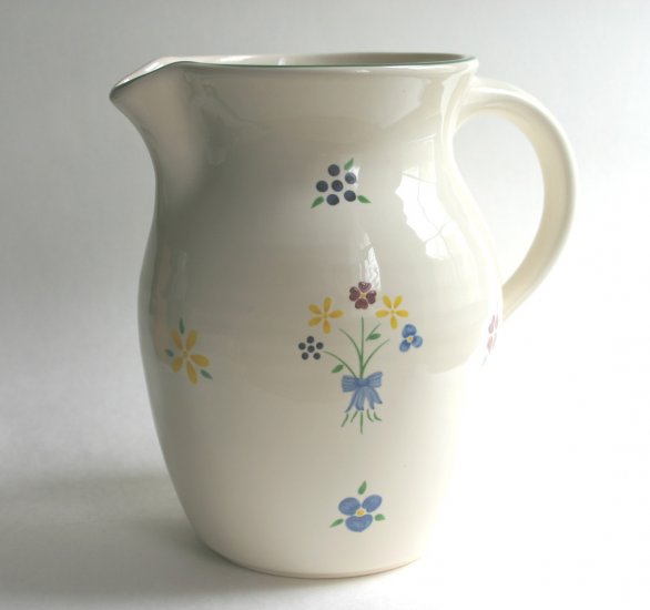Pfaltzgraff Spectrum Hand Painted Flowers Water Pitcher