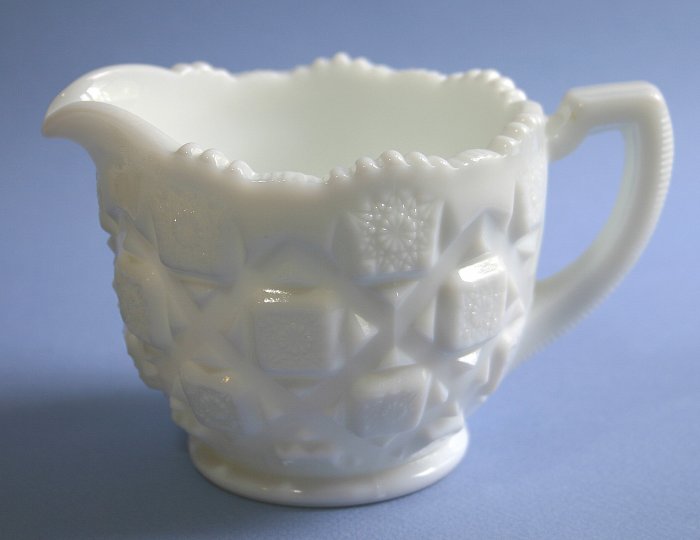 Westmoreland OLD QUILT (MILK GLASS) Large Creamer 3 1/2" OQ-31