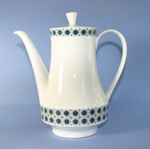 Winterling China Kirchenlamitz Bavaria Blue Pinwheels Large Coffee Pot