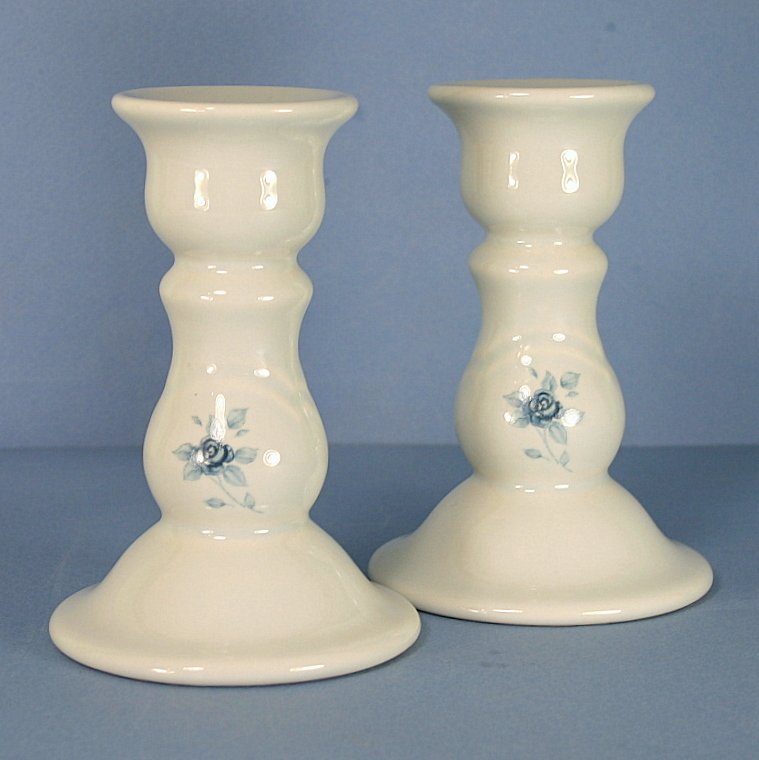 Pfaltzgraff Poetry Glossy Small Candlesticks - Set of 2