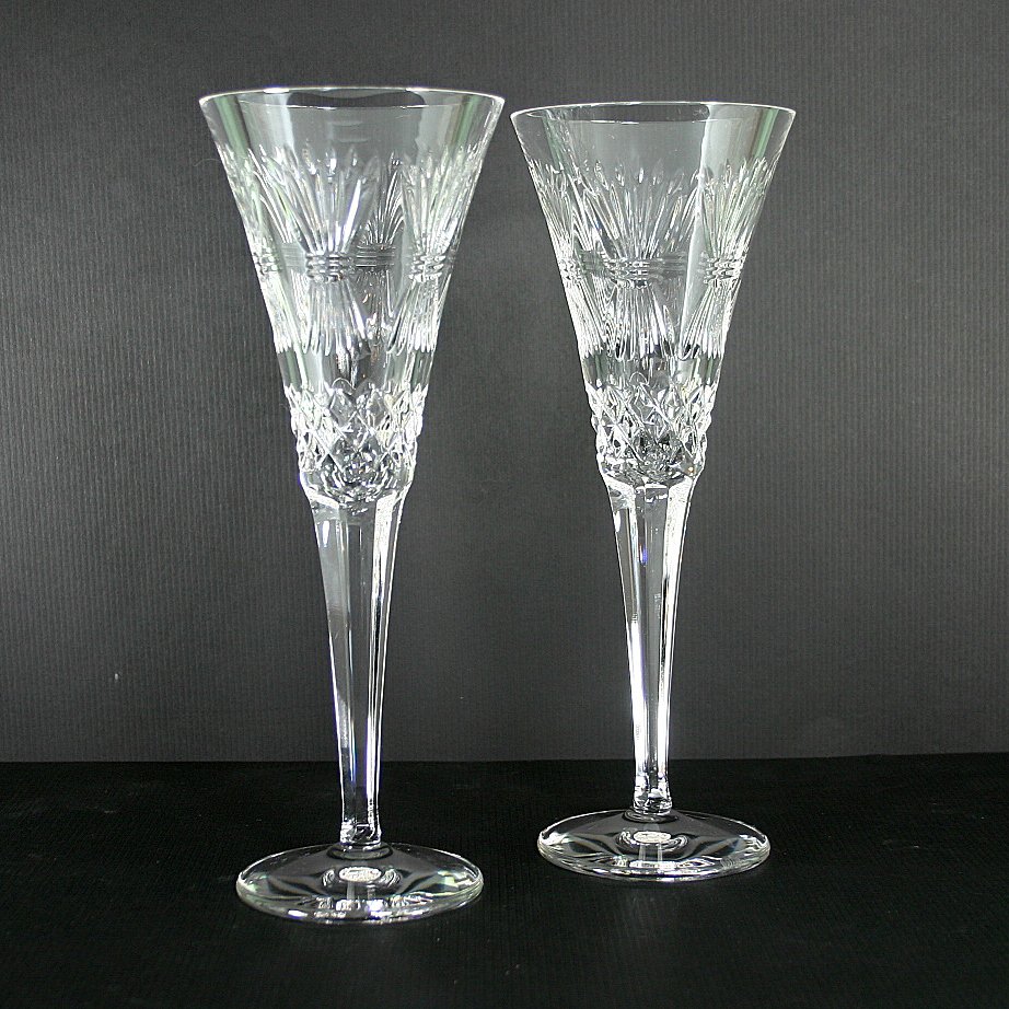 Waterford Millennium Champagne Flute Pair of Prosperity