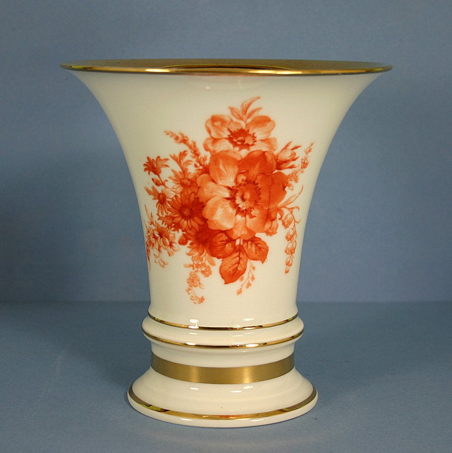 Furstenberg Decorative Vase Orange Floral Design