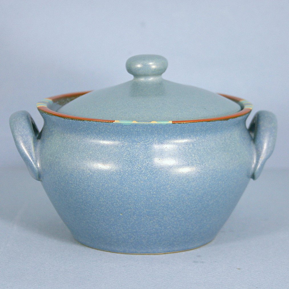 Dansk Mesa Sky Blue Covered Onion Soup Bowl