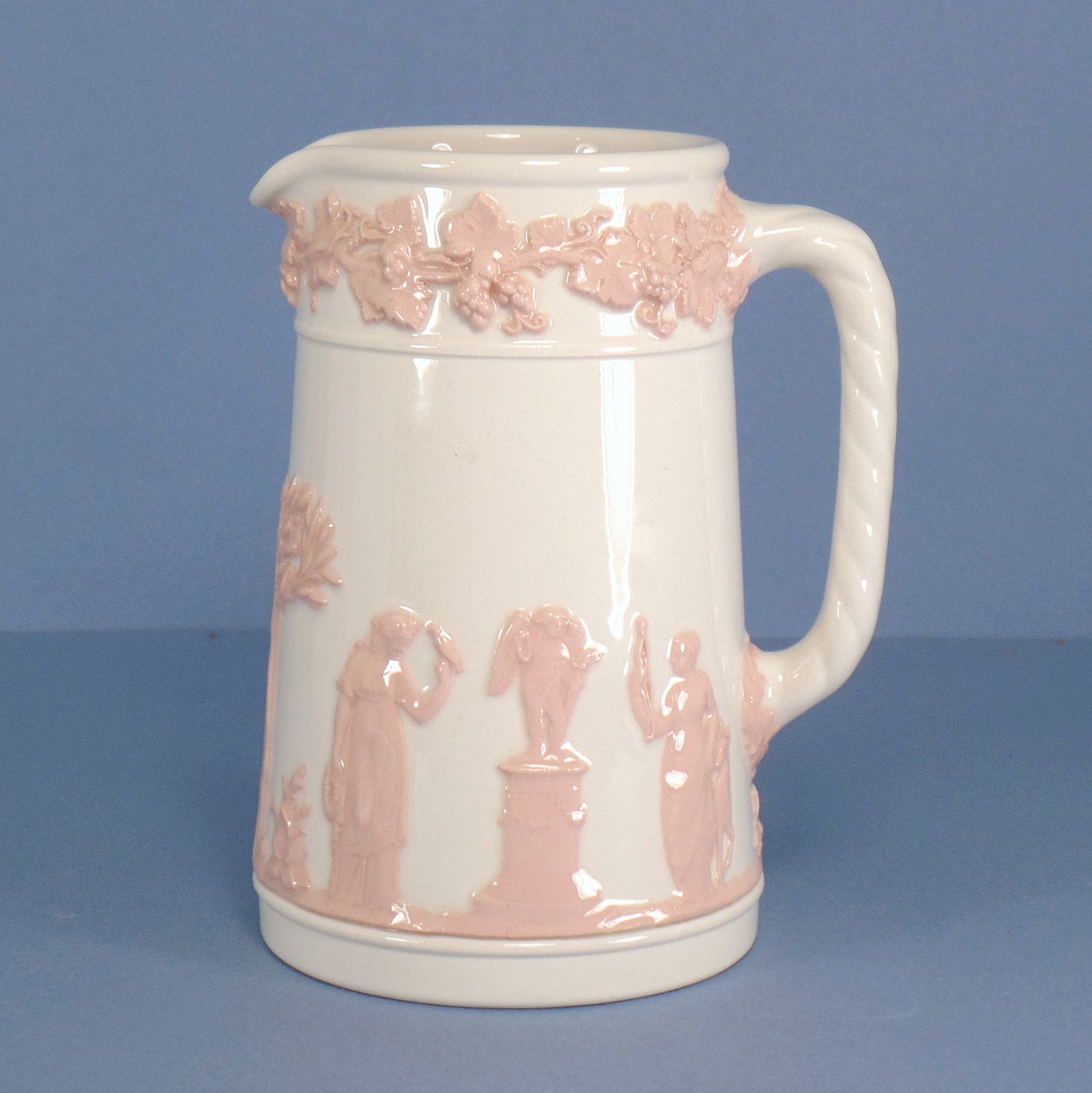 Wedgwood Pink On Cream Color (Plain edge) Pitcher - 16 Oz