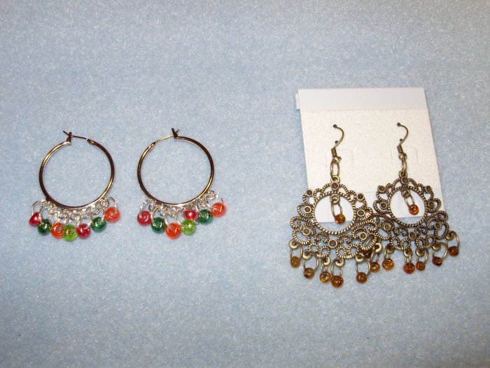 metal earrings with accents