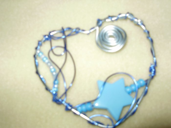 blue aluminum necklace