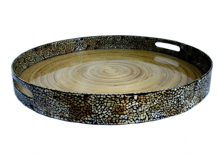Eggshell inlaid laquered tray