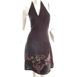 NEW BOHO BEADED BUTTERFLIES COCKTAIL DRESS XS FREE WORLDWIDE SHIPPING