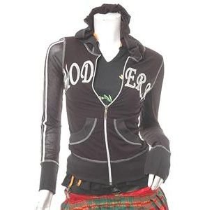 NEW GANGSTA BLING URBAN DRIFT GAL SEXY HOODIE JACKET SM FREE WORLDWIDE SHIPPING