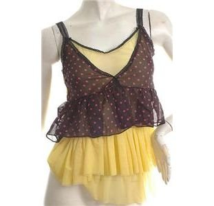 JAPAN POLKADOT NEON LAYERS GIRLY TOP FREE WORLDWIDE SHIP