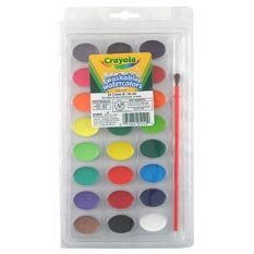 Crayola WATERCOLOR Paints - 24 Colors - Washable - Brush included + 20 ACEO Cards