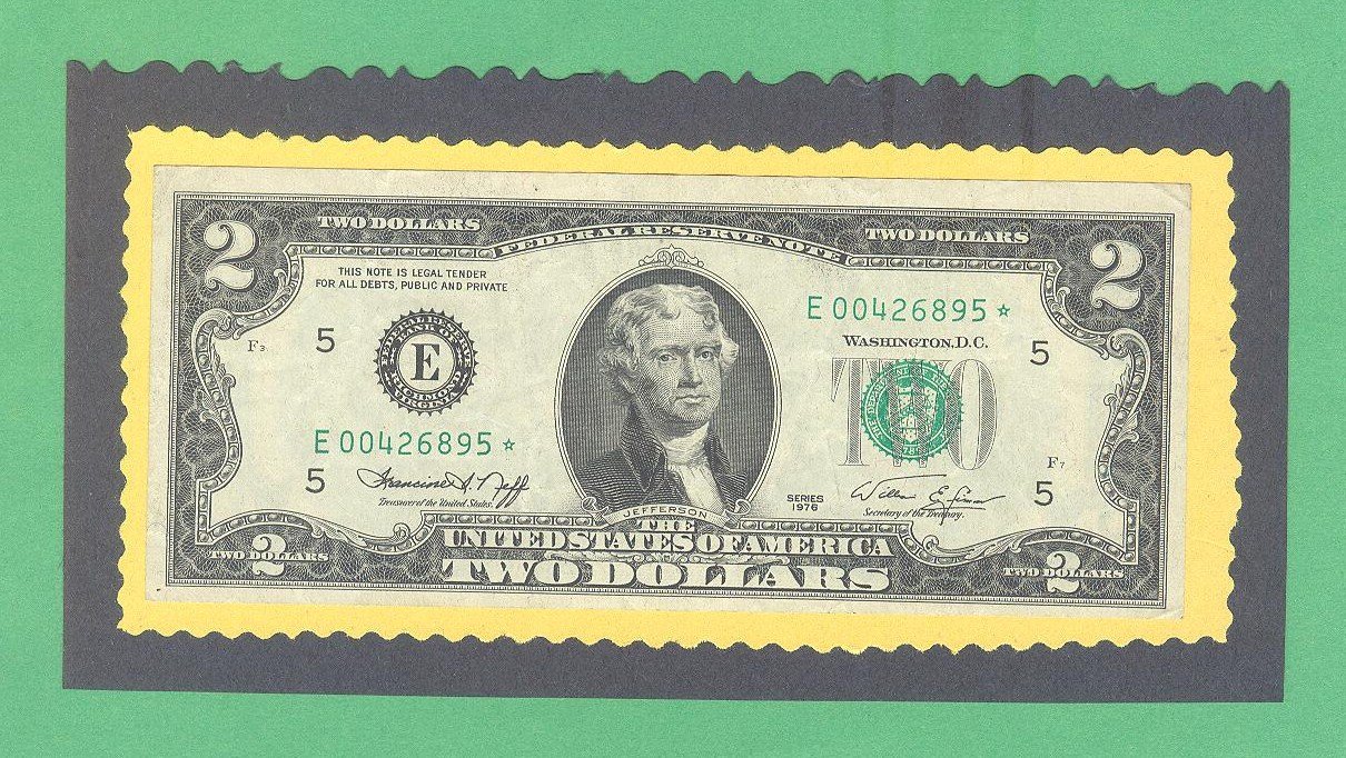 1976 " E " STAR $2.00 FRN = E00426895*