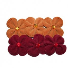 Maya Road Suede Stitched Blossoms red & orange