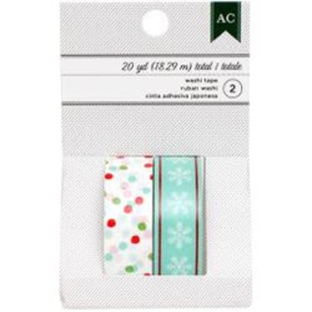 American Crafts Washi Tape - multi dots & aqua snowflakes