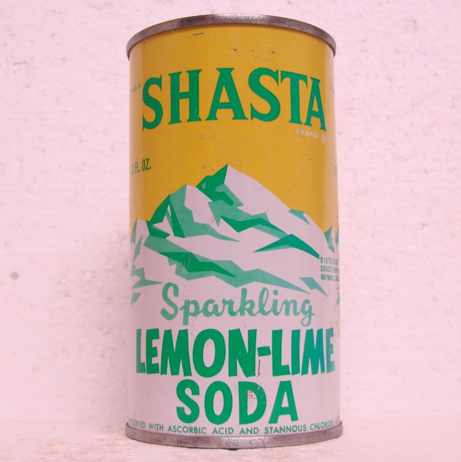 SHASTA LEMONLIME SODA Can Shasta Beverages Hayward, CA flat top