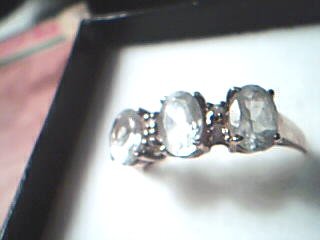 Estate Three Stone 10 Kt Gold Ring size 7