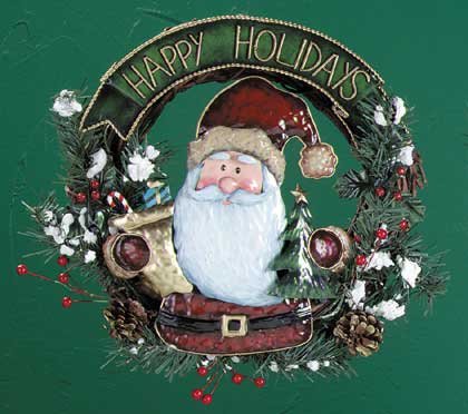 Happy Holidays Santa Christmas Wreath