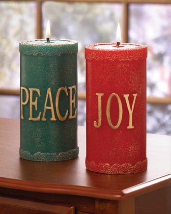 Festive Christmas Pillar Candle Holder Red Green Set Of 2