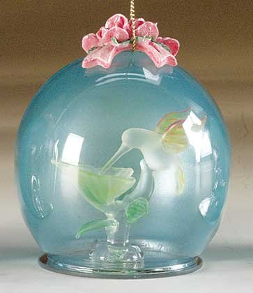 Crystal Hummingbird Ball Glass