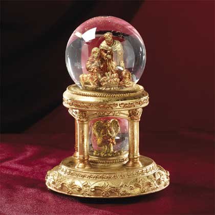 Musical Christmas Golden Water Globe