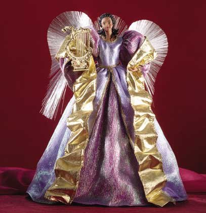 Fiber Optic Angel Christmas Tree Topper Purple