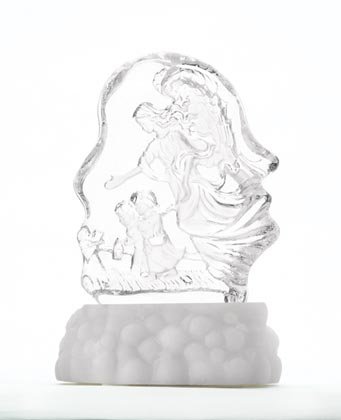 Lighted Guardian Angel Glass Sculpture Multi Color LED Light