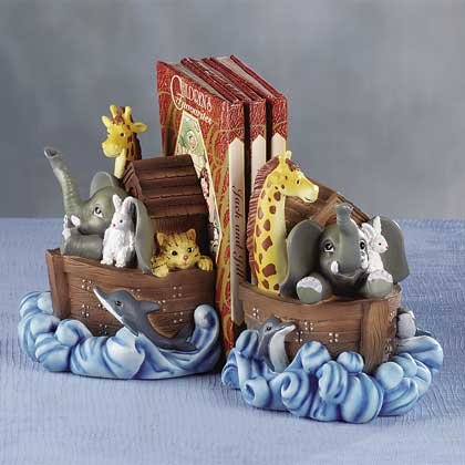 Noah's Ark Bookends Painted Set