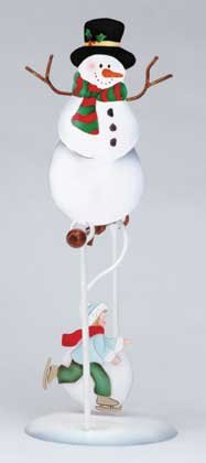 Swinging Snowman Skater Rocking Motion Figurine