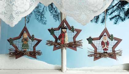 Country Christmas Tree Ornament Set Of 3