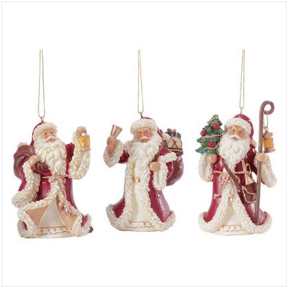 Santa Christmas Tree Ornament Trio