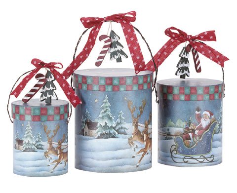 Santa Christmas Gift Boxes Set Of 3