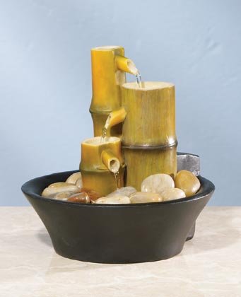 Bamboo Fountain With Rocks Zen Delight
