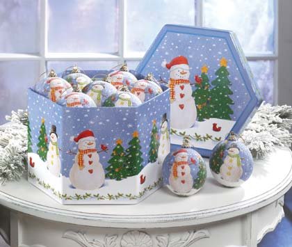 Snowman Ornament Box Set Of 12