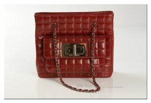Chanel Burgundy Quilted Shoulder Handbag
