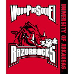 Arkansas Razorbacks Royal Plush Raschel NCAA Blanket by Northwest MSRP $40.00