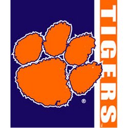 Clemson Tigers Royal Plush Raschel NCAA Blanket by Northwest MSRP $40.00