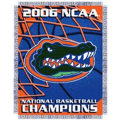 Florida Gators NCAA Basketball Champions Acrylic Triple Woven Jacquard Throw MSRP $45.00