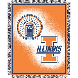 Illinois Illini Triple Woven Jacquard NCAA Throw by Northwest MSRP $40.00