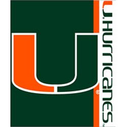 Miami Hurricanes Royal Plush Raschel NCAA Blanket by Northwest MSRP $40.00