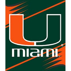 Miami Hurricanes Royal Plush Raschel NCAA Blanket by Northwest MSRP $40.00