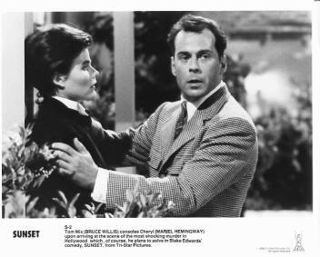 SUNSET Mariel Hemingway, Bruce Willis 8x10 movie still photo