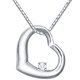 Heart shape Sterling Silver white diamond CZ pendant (pendant only)