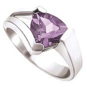 Purple Sterling Silver CZ Ring Size 8