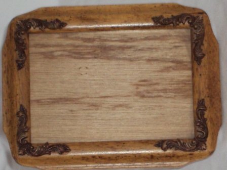 Wooden Ornate Picture Frame Raised Wood Carved Fleur De Les 5 x 7 Glass Insert